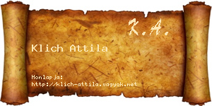 Klich Attila névjegykártya